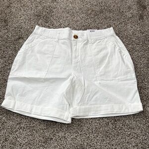 STYLE & CO Women's Roll Tab Bermuda Short Size 10 In Bright White